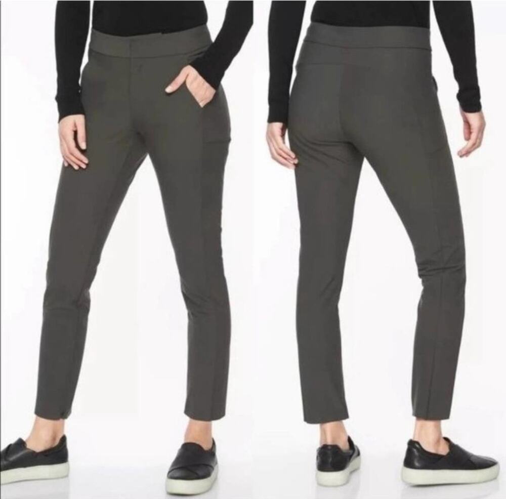 Athleta Pants Womens 2 Green Gray Stellar Trouser Pockets Athletic Casual Work